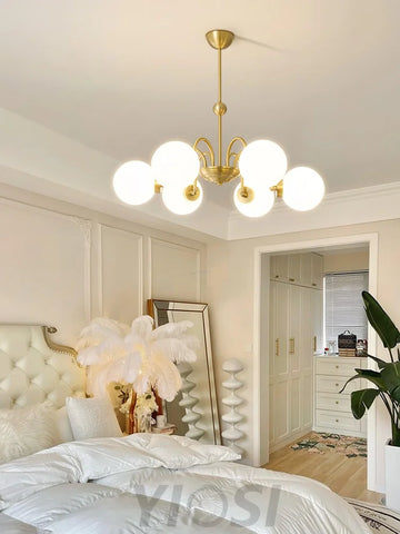 Yisu Brass Chandelier with 3/6/8 heads - Bend, Marshmallow Chandelier-1-Yiosilamp