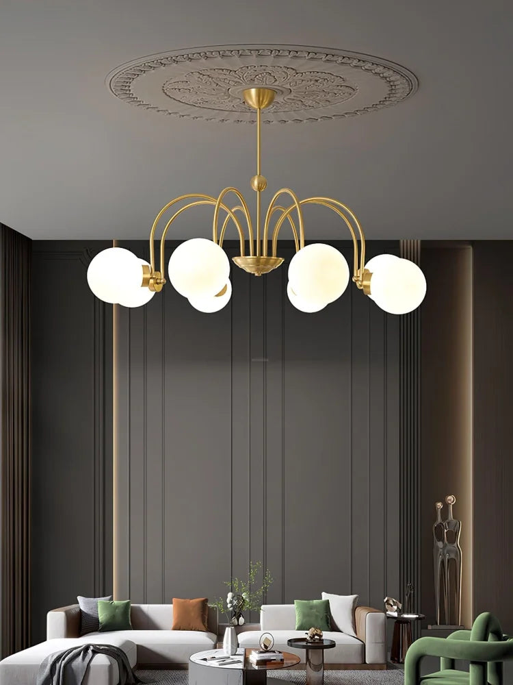 Yisu Brass Chandelier with 3/6/8 heads - Bend, Marshmallow Chandelier-1-Yiosilamp