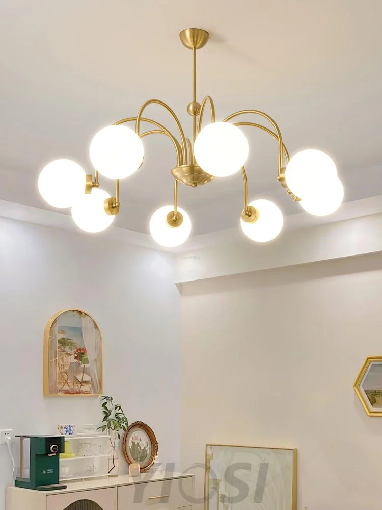 Yisu Brass Chandelier with 3/6/8 heads - Bend, Marshmallow Chandelier-1-Yiosilamp