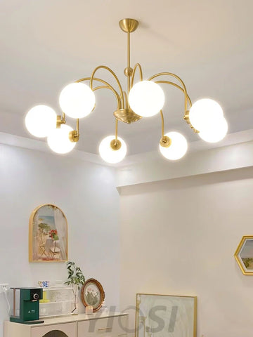 Yisu Brass Chandelier with 3/6/8 heads - Bend, Marshmallow Chandelier-1-Yiosilamp
