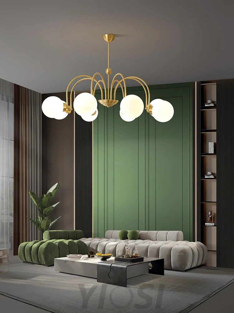 Yisu Brass Chandelier with 3/6/8 heads - Bend, Marshmallow Chandelier-1-Yiosilamp