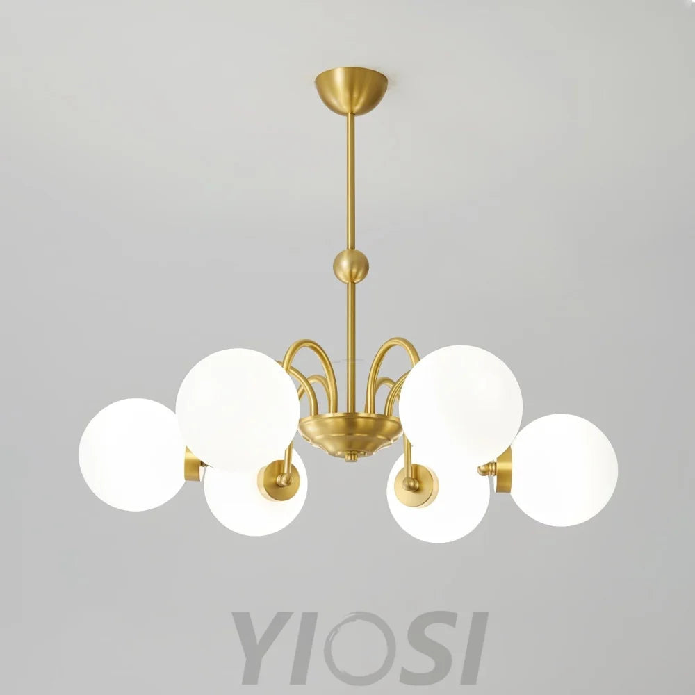 Yisu Brass Chandelier with 3/6/8 heads - Bend, Marshmallow Chandelier-1-Yiosilamp