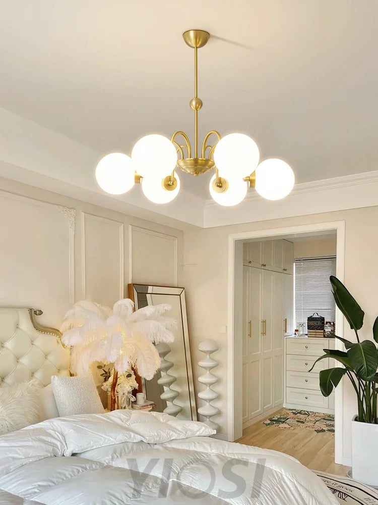 Yisu Brass Chandelier with 3/6/8 heads - Bend, Marshmallow Chandelier-1-Yiosilamp