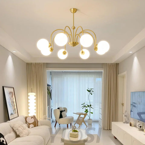 Yisu Brass Chandelier with 3/6/8 heads - Bend, Marshmallow Chandelier-1-Yiosilamp