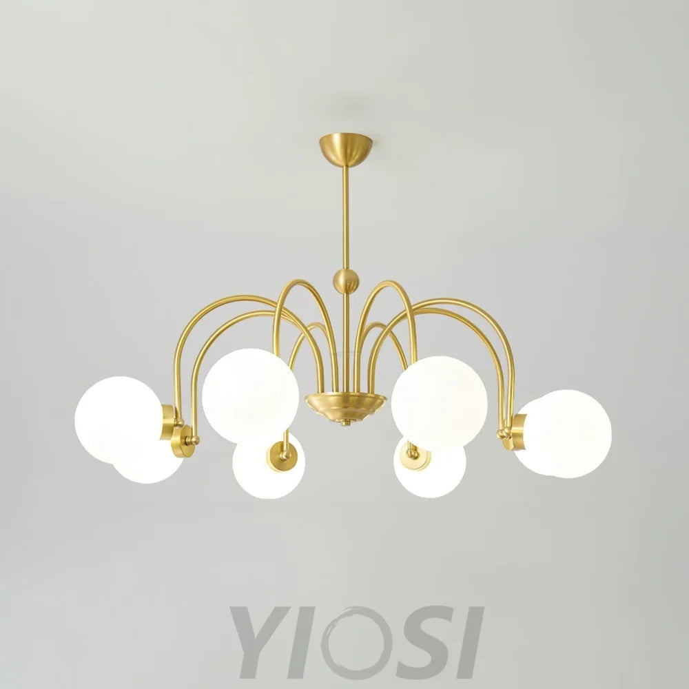 Yisu Brass Chandelier with 3/6/8 heads - Bend, Marshmallow Chandelier-1-Yiosilamp