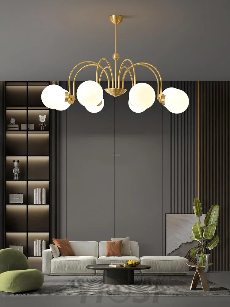 Yisu Brass Chandelier with 3/6/8 heads - Bend, Marshmallow Chandelier-1-Yiosilamp