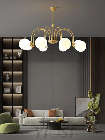 Yisu Brass Chandelier with 3/6/8 heads - Bend, Marshmallow Chandelier-1-Yiosilamp