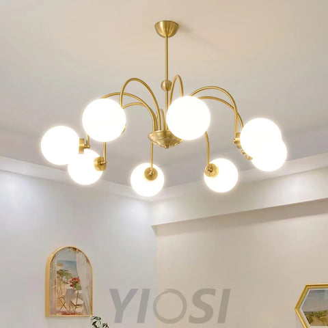 Yisu Brass Chandelier with 3/6/8 heads - Bend, Marshmallow Chandelier-1-Yiosilamp