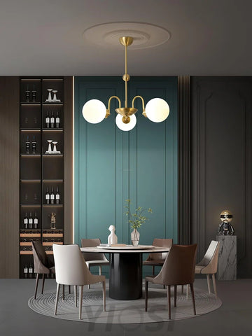 Yisu Brass Chandelier with 3/6/8 heads - Bend, Marshmallow Chandelier-1-Yiosilamp