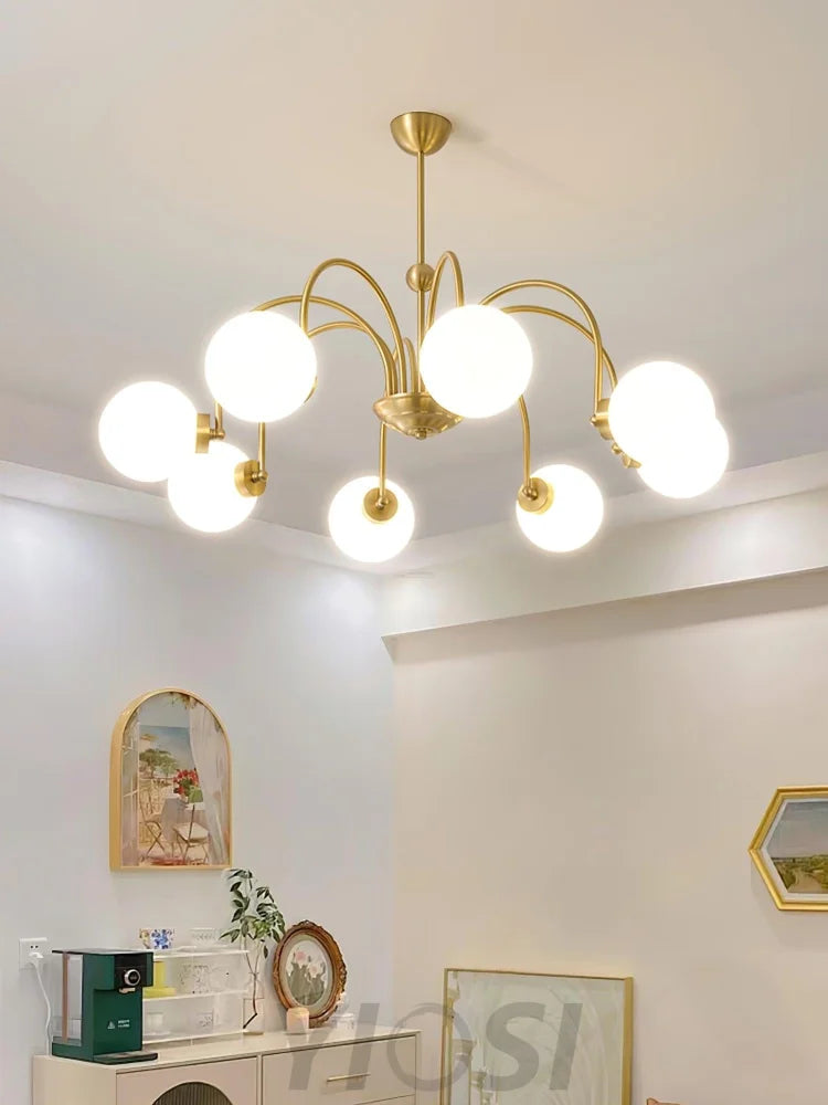 Yisu Brass Chandelier with 3/6/8 heads - Bend, Marshmallow Chandelier-1-Yiosilamp