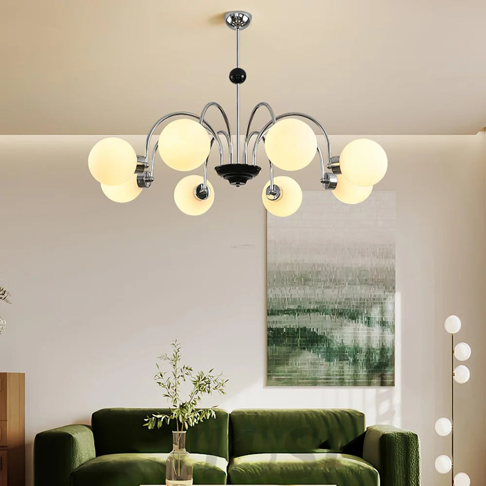 Yisu Glass Globe Chandelier with 3/4/5/6/8 heads - Yiosilamp