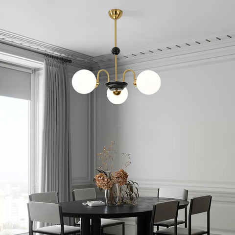 Yisu Glass Globe Chandelier with 3/4/5/6/8 heads - Bend, Marshmallow Chandelier, Optimized-1-Yiosilamp