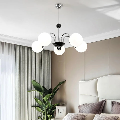 Yisu Glass Globe Chandelier with 3/4/5/6/8 heads - Bend, Marshmallow Chandelier, Optimized-1-Yiosilamp