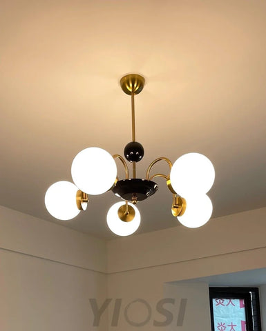 Yisu Glass Globe Chandelier with 3/4/5/6/8 heads - Bend, Marshmallow Chandelier, Optimized-1-Yiosilamp