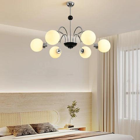 Yisu Glass Globe Chandelier with 3/4/5/6/8 heads - Bend, Marshmallow Chandelier, Optimized-1-Yiosilamp
