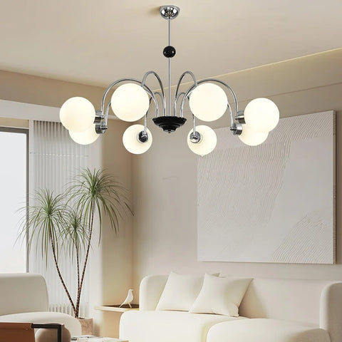 Yisu Glass Globe Chandelier with 3/4/5/6/8 heads - Bend, Marshmallow Chandelier, Optimized-1-Yiosilamp