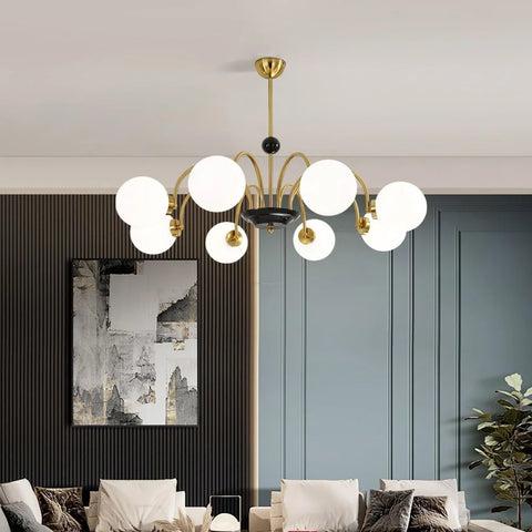 Yisu Glass Globe Chandelier with 3/4/5/6/8 heads - Yiosilamp