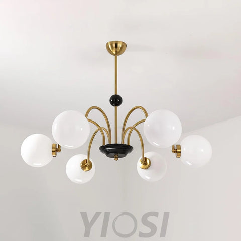 Yisu Glass Globe Chandelier with 3/4/5/6/8 heads - Bend, Marshmallow Chandelier, Optimized-1-Yiosilamp