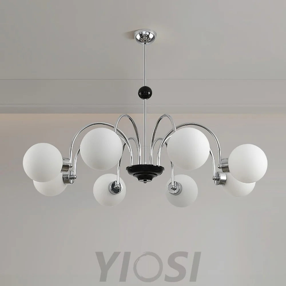 Yisu Glass Globe Chandelier with 3/4/5/6/8 heads - Bend, Marshmallow Chandelier, Optimized-1-Yiosilamp