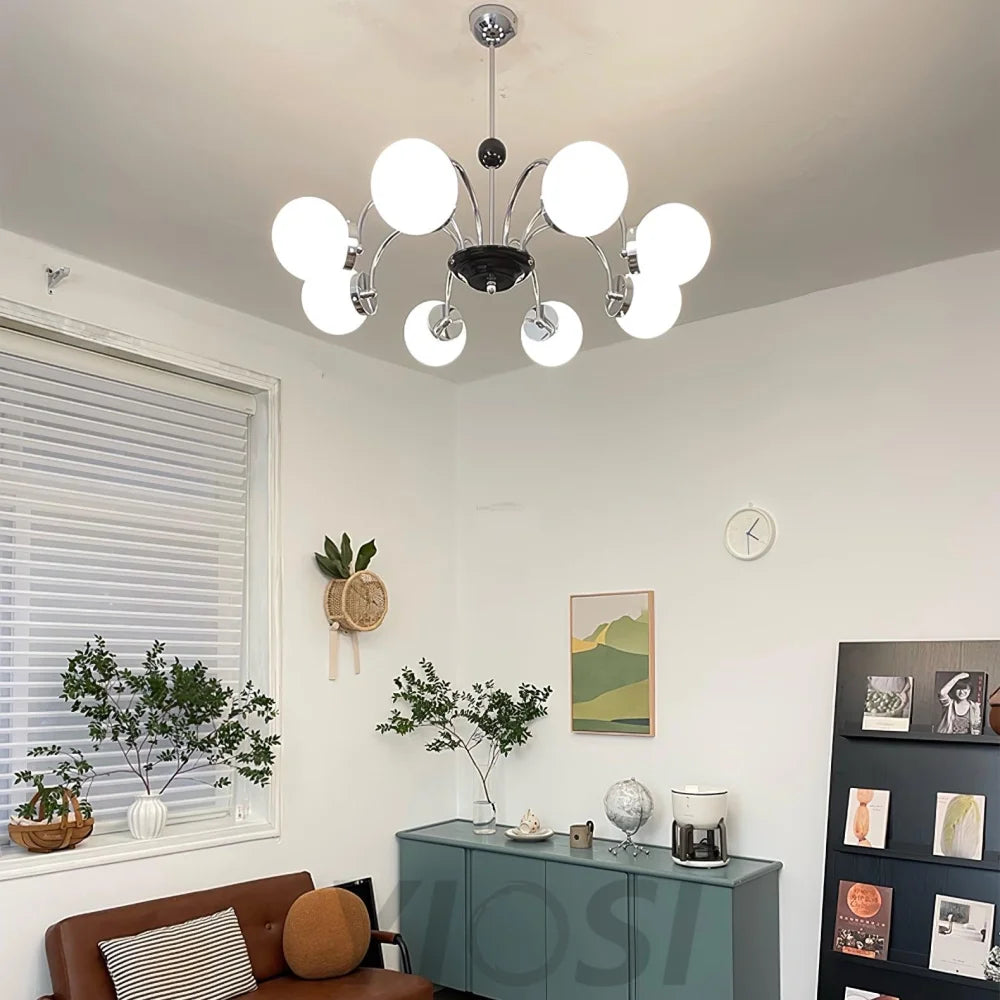 Yisu Glass Globe Chandelier with 3/4/5/6/8 heads - Bend, Marshmallow Chandelier, Optimized-1-Yiosilamp