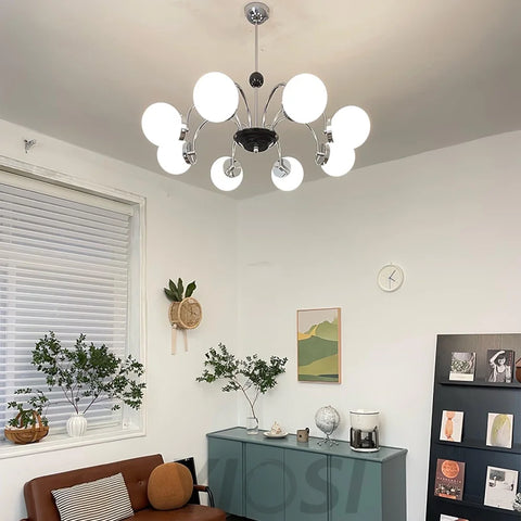 Yisu Glass Globe Chandelier with 3/4/5/6/8 heads - Bend, Marshmallow Chandelier, Optimized-1-Yiosilamp