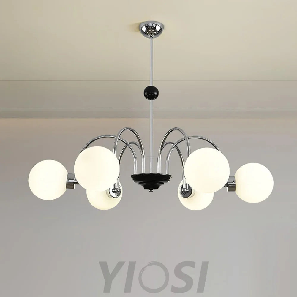 Yisu Glass Globe Chandelier with 3/4/5/6/8 heads - Bend, Marshmallow Chandelier, Optimized-1-Yiosilamp