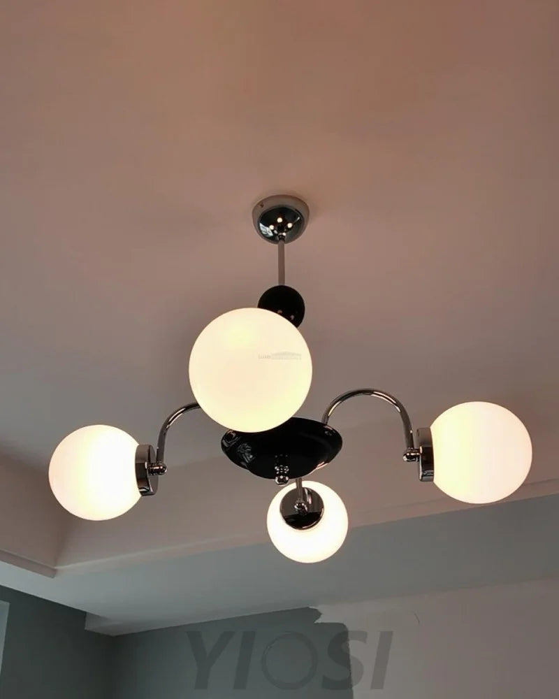Yisu Glass Globe Chandelier with 3/4/5/6/8 heads - Bend, Marshmallow Chandelier, Optimized-1-Yiosilamp