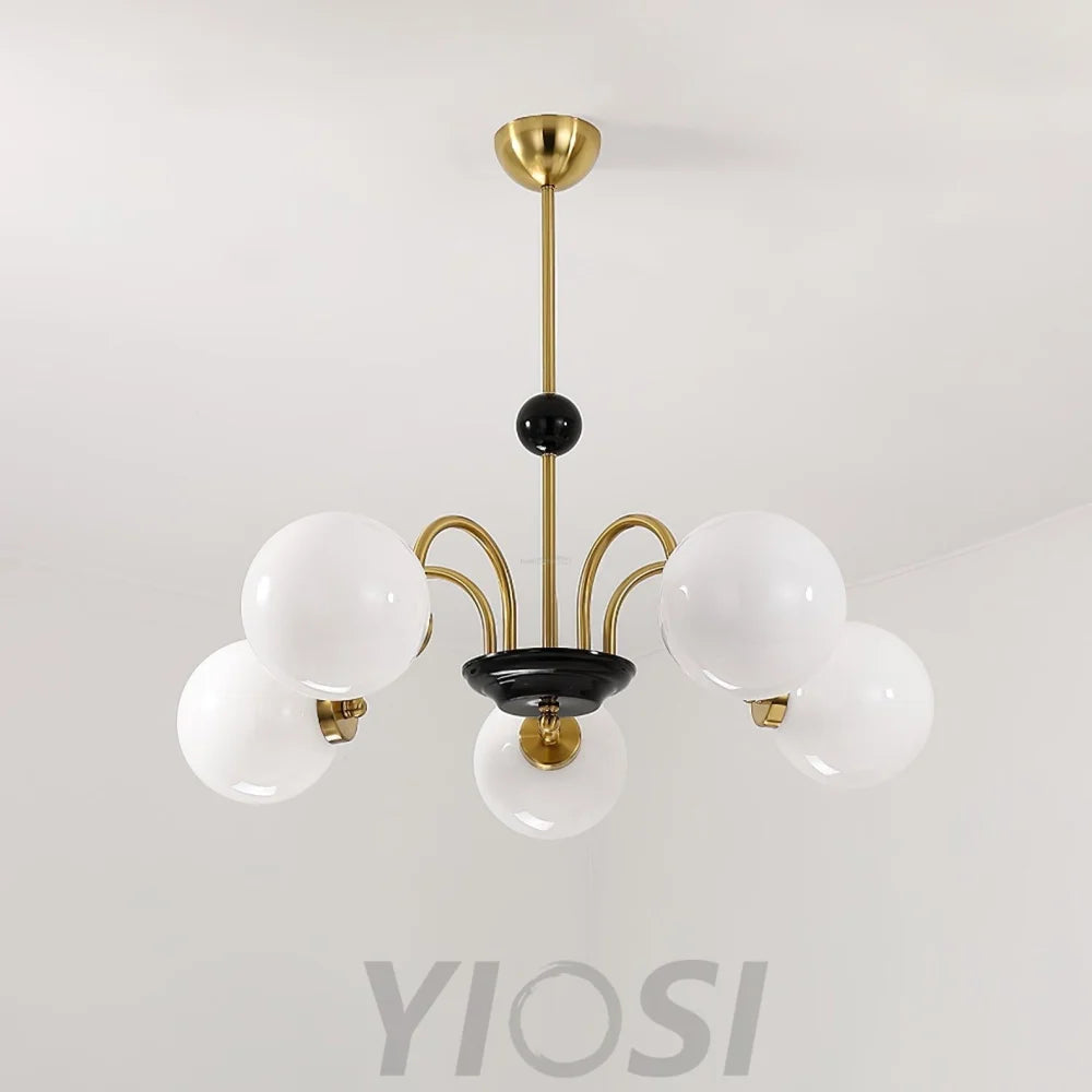 Yisu Glass Globe Chandelier with 3/4/5/6/8 heads - Bend, Marshmallow Chandelier, Optimized-1-Yiosilamp