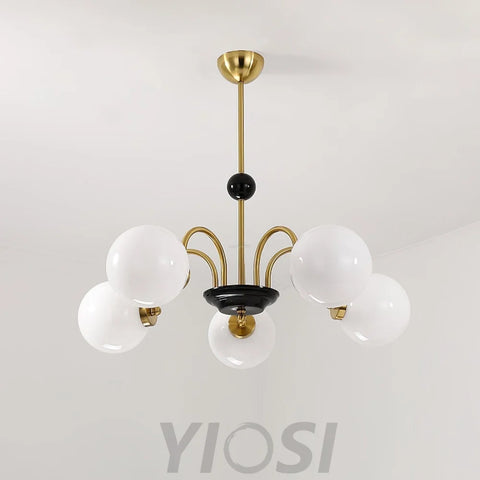Yisu Glass Globe Chandelier with 3/4/5/6/8 heads - Bend, Marshmallow Chandelier, Optimized-1-Yiosilamp