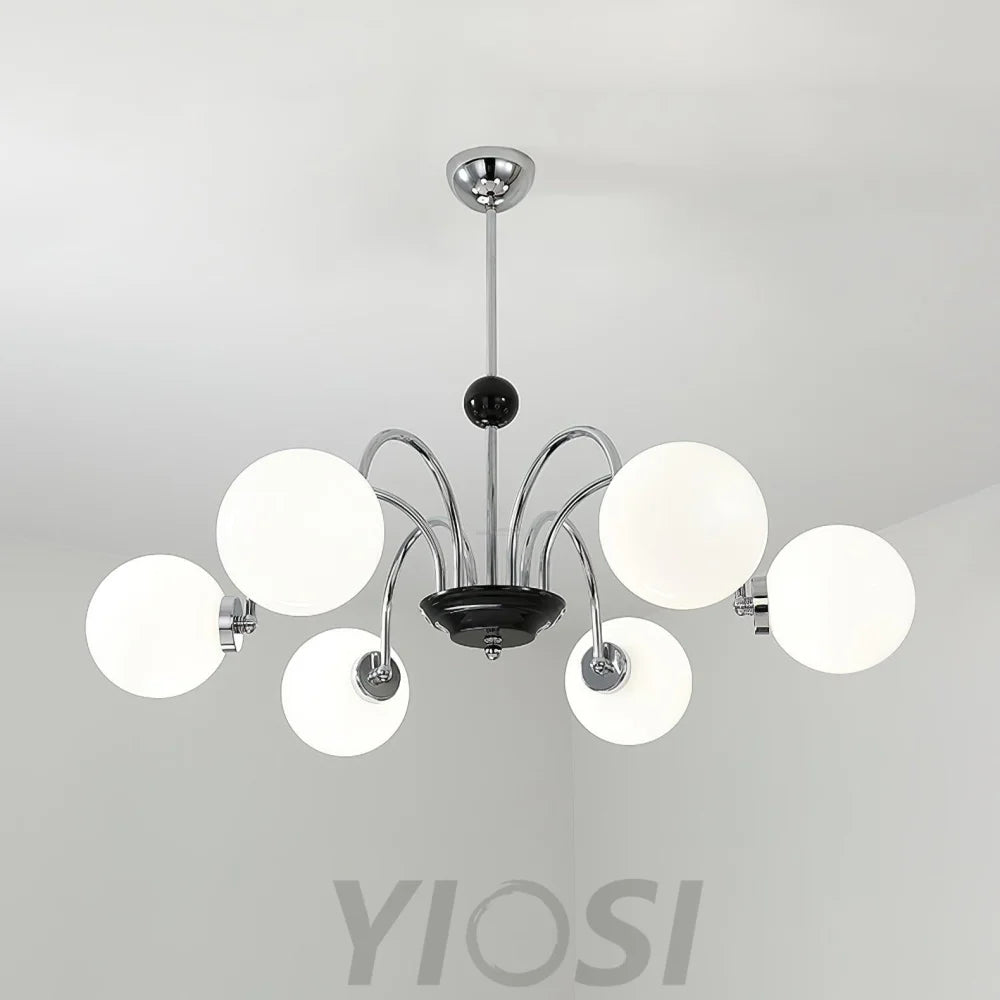 Yisu Glass Globe Chandelier with 3/4/5/6/8 heads - Bend, Marshmallow Chandelier, Optimized-1-Yiosilamp