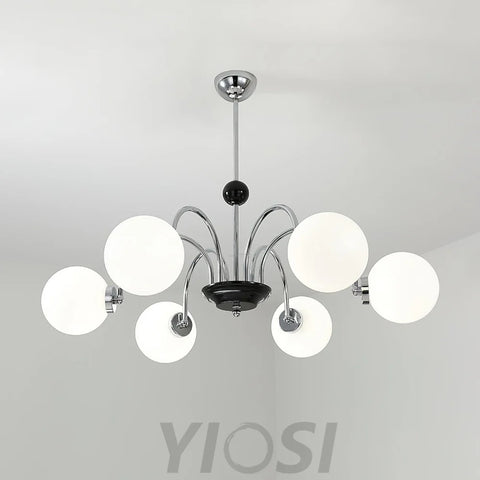 Yisu Glass Globe Chandelier with 3/4/5/6/8 heads - Bend, Marshmallow Chandelier, Optimized-1-Yiosilamp