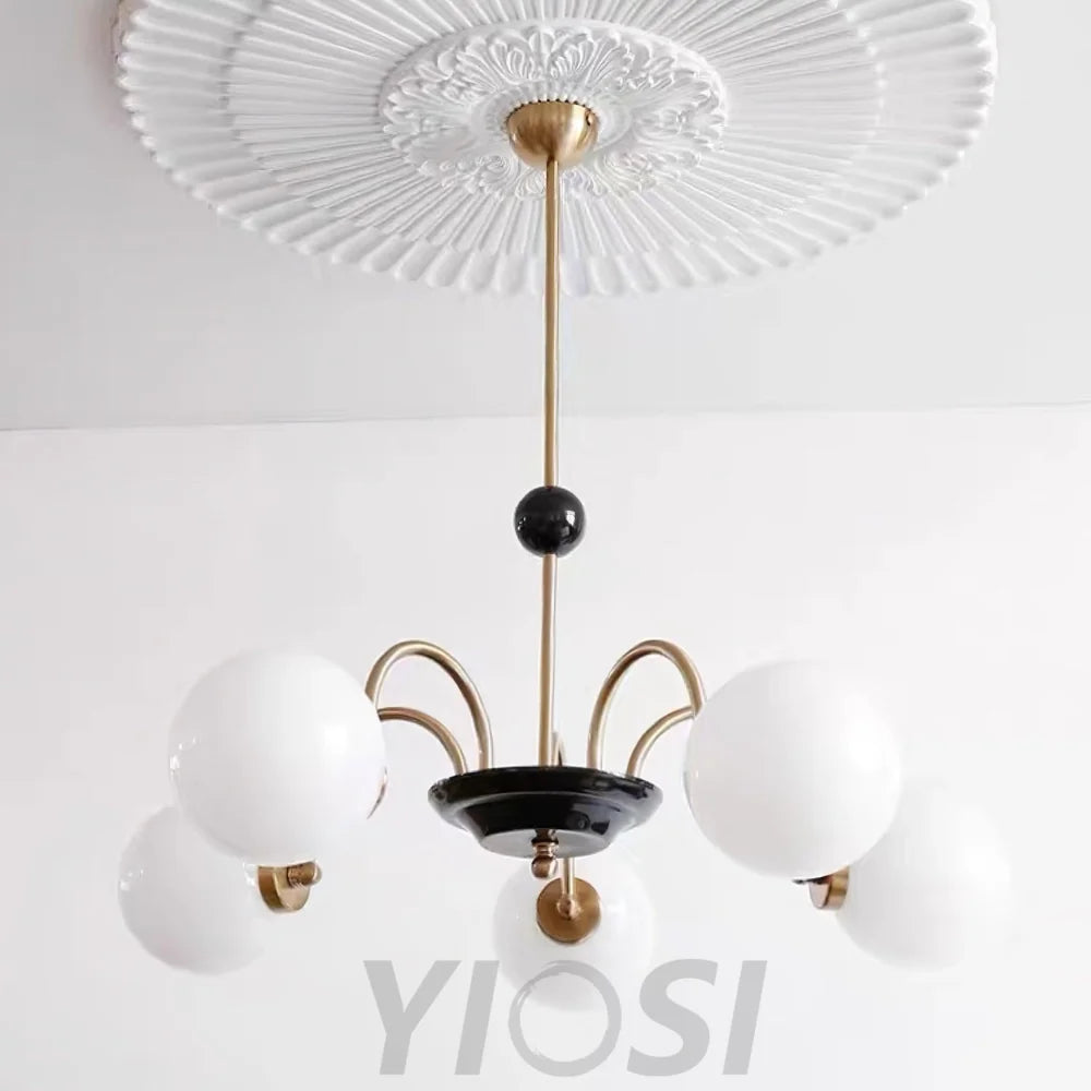 Yisu Glass Globe Chandelier with 3/4/5/6/8 heads - Bend, Marshmallow Chandelier, Optimized-1-Yiosilamp