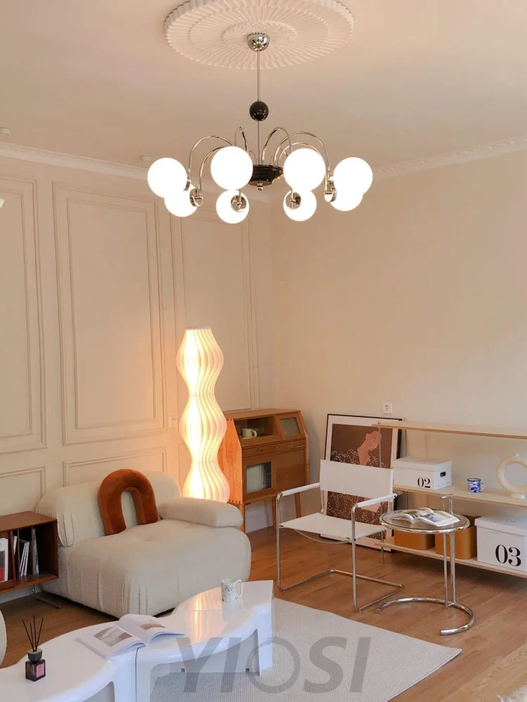 Yisu Glass Globe Chandelier with 3/4/5/6/8 heads - Bend, Marshmallow Chandelier, Optimized-1-Yiosilamp