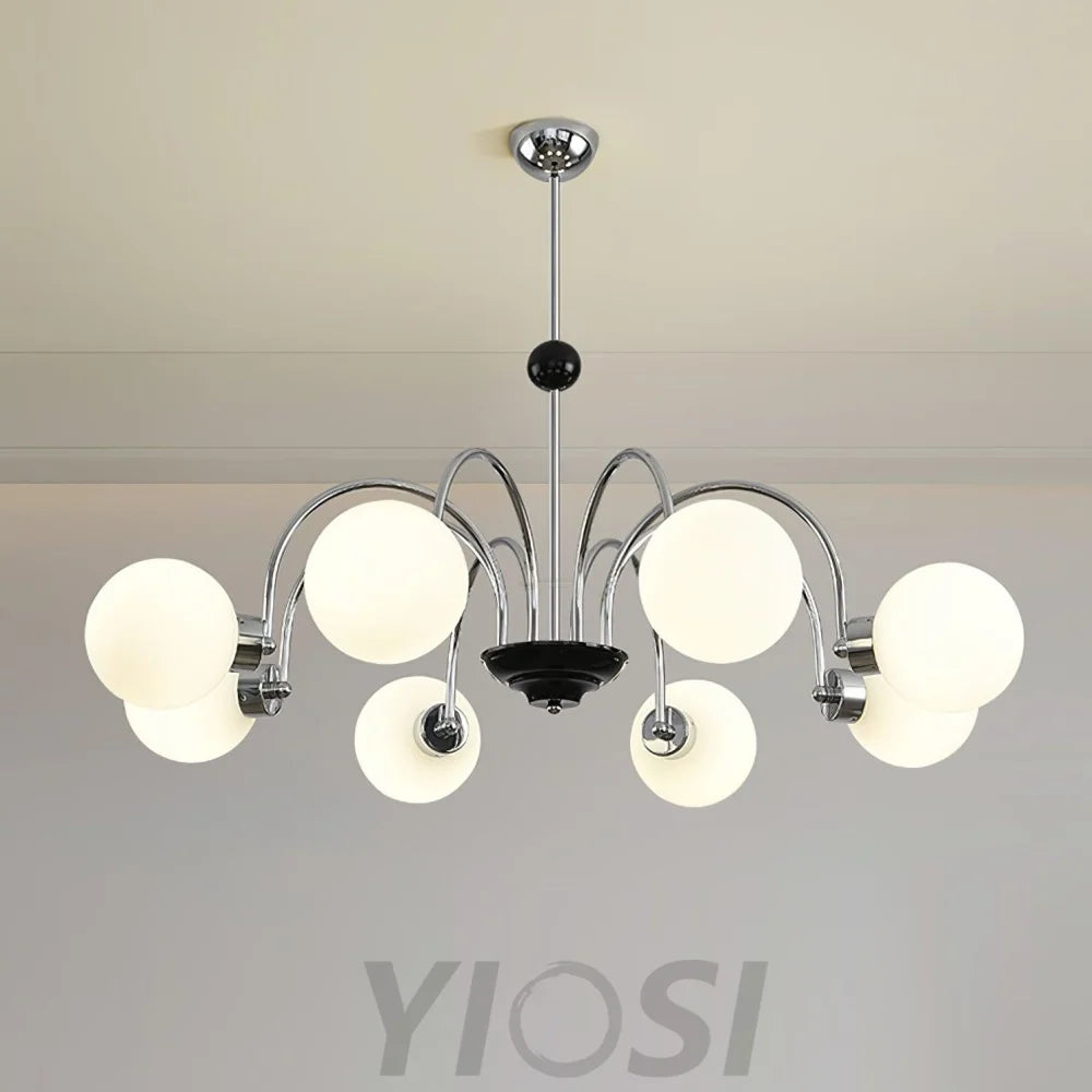 Yisu Glass Globe Chandelier with 3/4/5/6/8 heads - Bend, Marshmallow Chandelier, Optimized-1-Yiosilamp