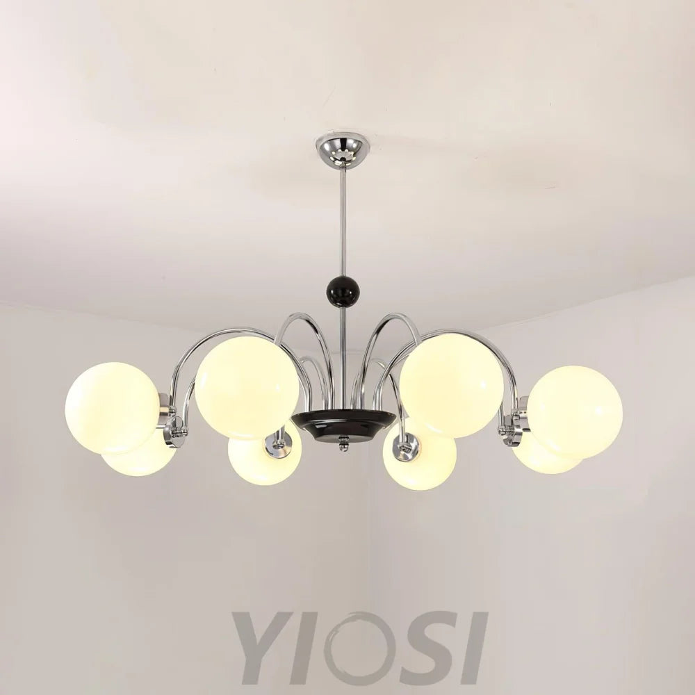 Yisu Glass Globe Chandelier with 3/4/5/6/8 heads - Bend, Marshmallow Chandelier, Optimized-1-Yiosilamp