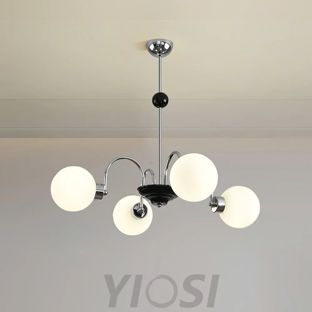 Yisu Glass Globe Chandelier with 3/4/5/6/8 heads - Bend, Marshmallow Chandelier, Optimized-1-Yiosilamp
