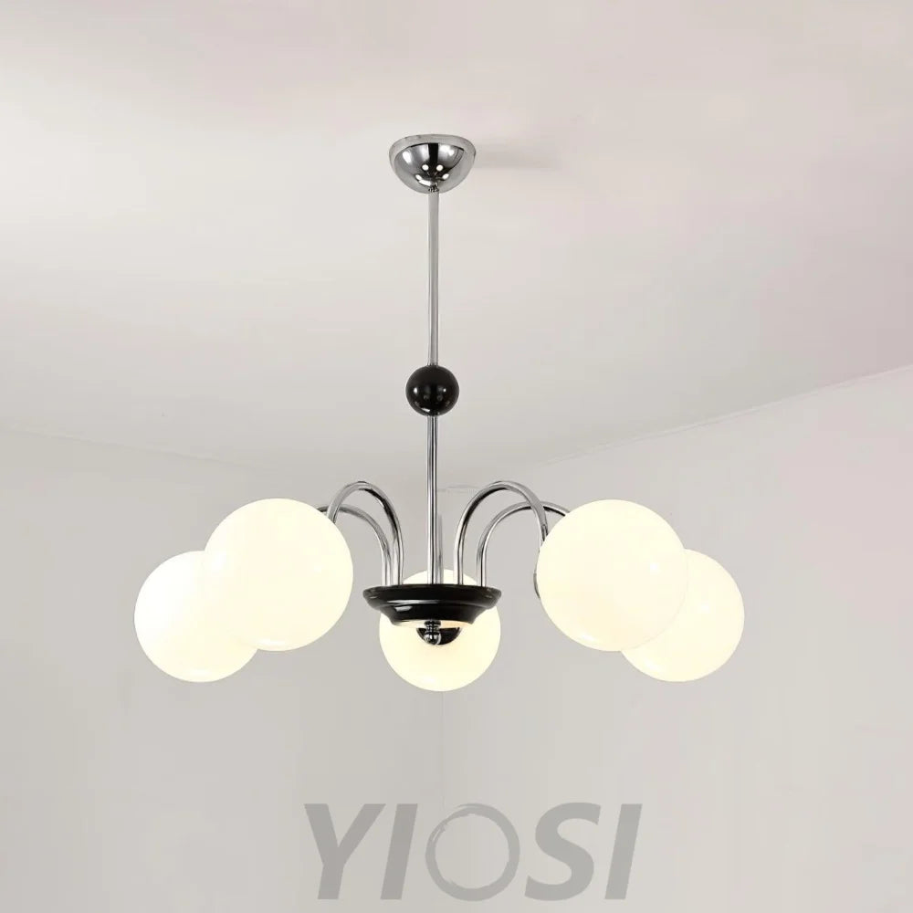 Yisu Glass Globe Chandelier with 3/4/5/6/8 heads - Bend, Marshmallow Chandelier, Optimized-1-Yiosilamp