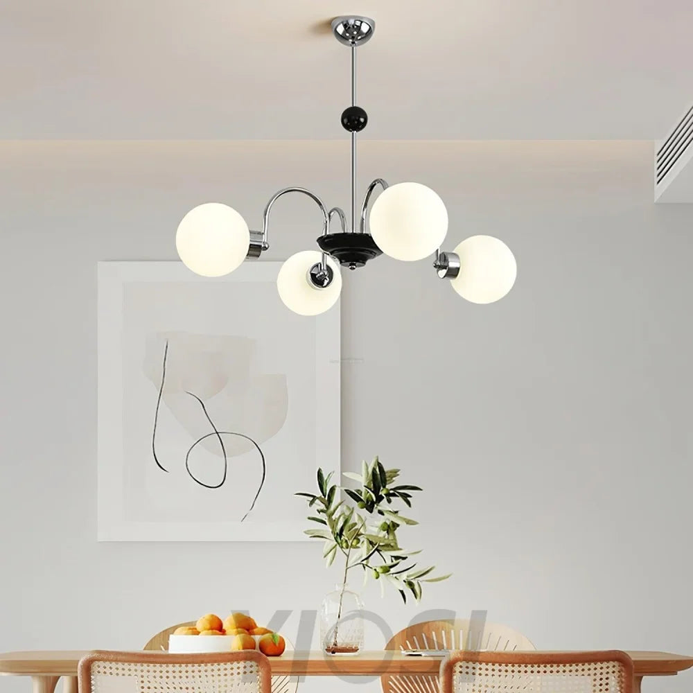 Yisu Glass Globe Chandelier with 3/4/5/6/8 heads - Bend, Marshmallow Chandelier, Optimized-1-Yiosilamp