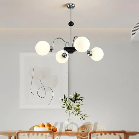 Yisu Glass Globe Chandelier with 3/4/5/6/8 heads - Bend, Marshmallow Chandelier, Optimized-1-Yiosilamp