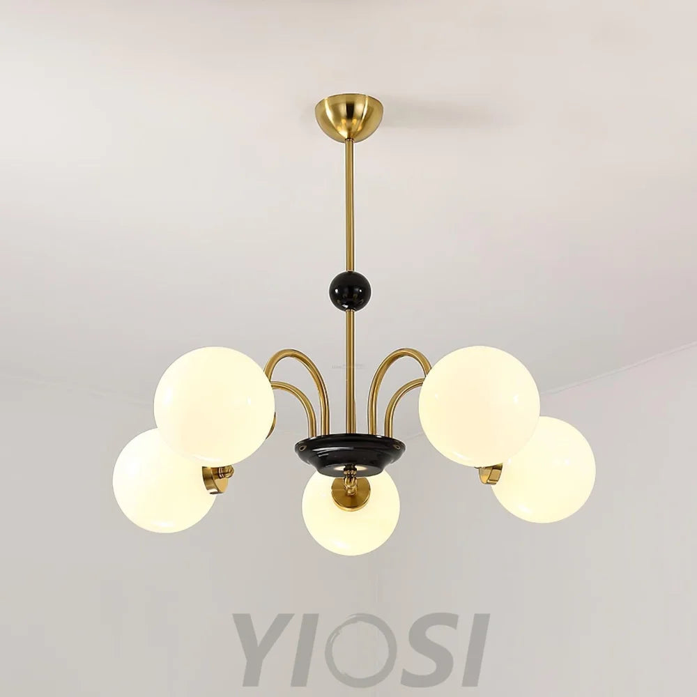Yisu Glass Globe Chandelier with 3/4/5/6/8 heads - Bend, Marshmallow Chandelier, Optimized-1-Yiosilamp