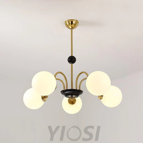 Yisu Glass Globe Chandelier with 3/4/5/6/8 heads - Bend, Marshmallow Chandelier, Optimized-1-Yiosilamp