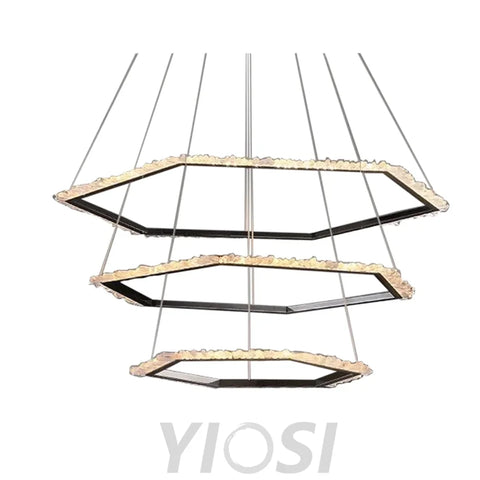 Yumi Modern Rock Crystal Ring Chandelier