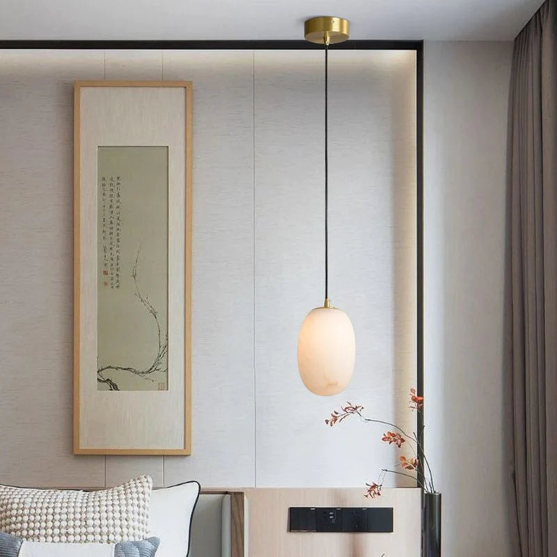 Modern Real Alabaster Pendant Lighting Beside Bed,  Dining Table Pendant