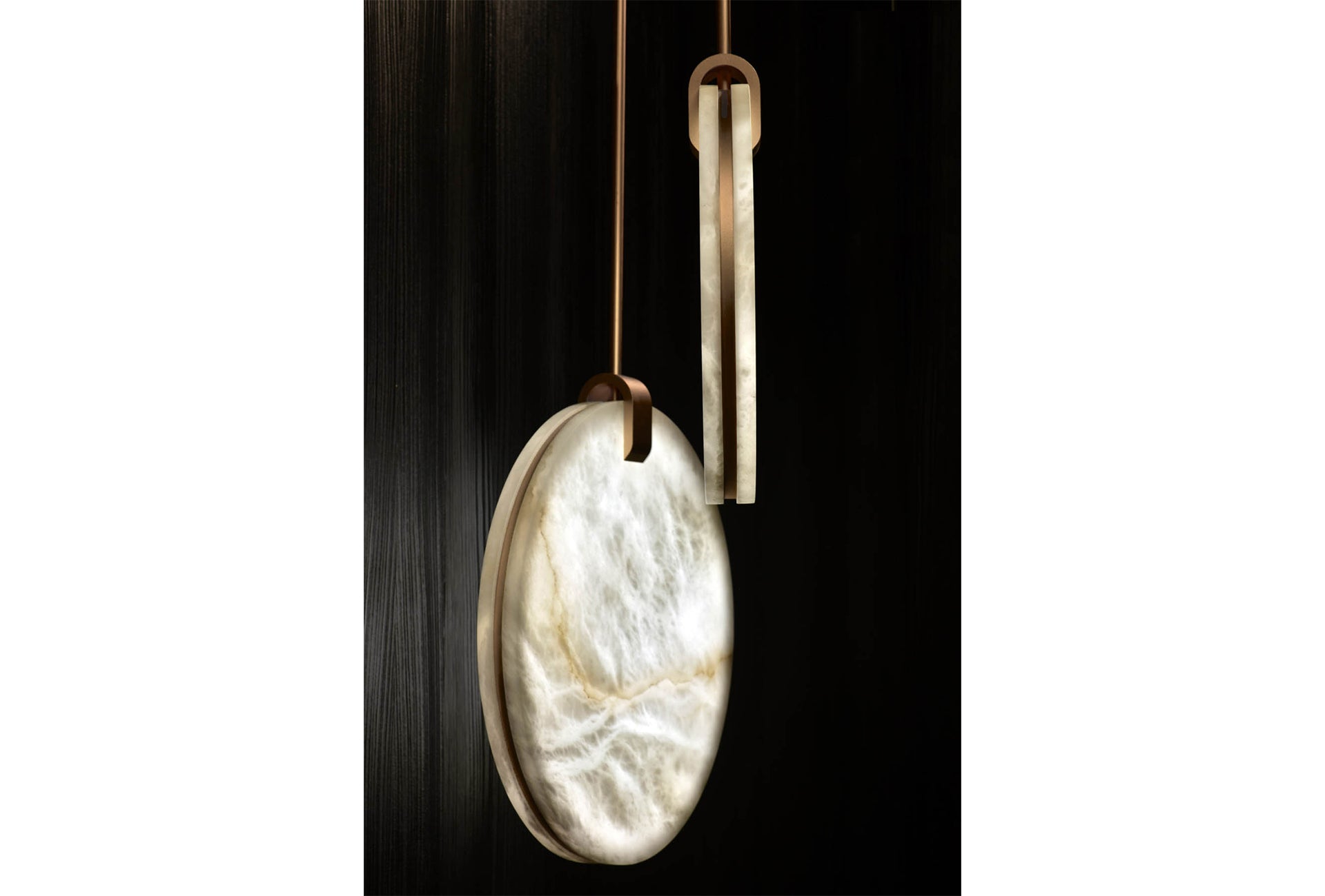 Soho Real Alabaster Disc Pendant Light, Pendant Lamp For Hallway, Staircase