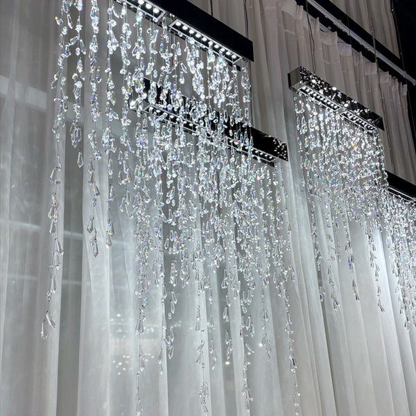 Linear Crystal Curtain Pendant Light