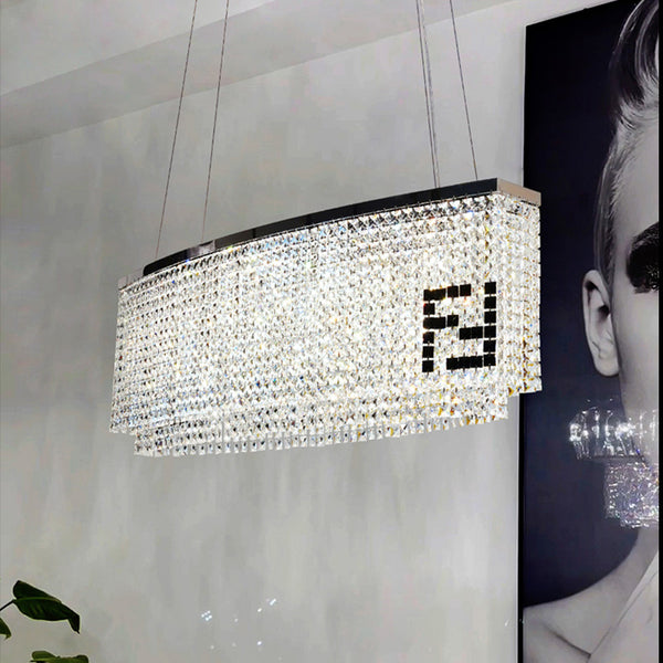 Fendy Oval Crystal Chandelier For Dining Table