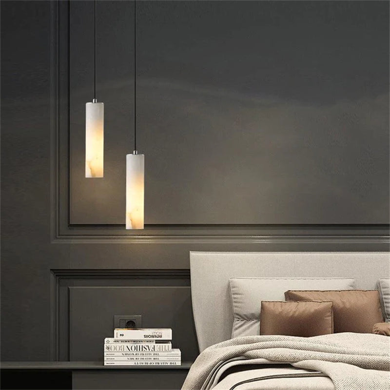 Eudora Alabaster Modern Pendant Light For Foyer And Staircase Area