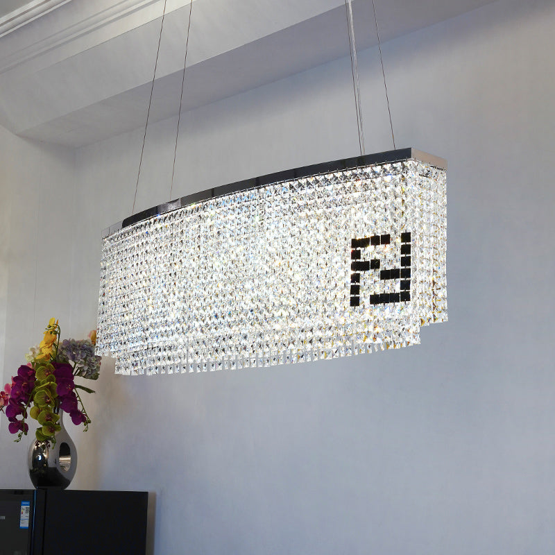Fendy Oval Crystal Chandelier For Dining Table