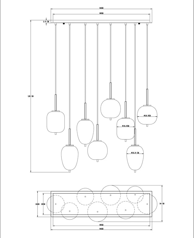 Eternal Modern Smoky Glass Linear Chandelier For Dining Room, Chandelier Over Kitchen Island