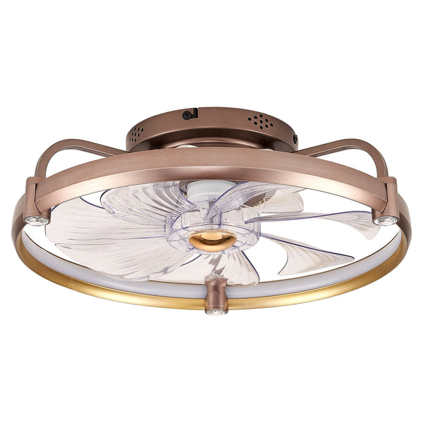 Blanca16" Ceiling Smart Fan APP Control Kitchen Island LED Light, 6-Speed, Reverse, Natural Wind, Sleep Mode, 20W DC Motor, LED: Dimmable, Color Temperature, RGB, +Violet Night Light, Timer, No Controller, 72W